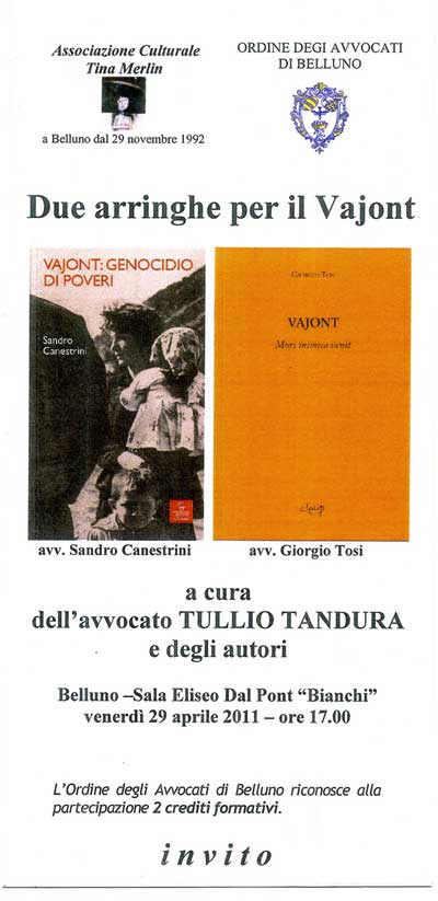 invito Canestrini-Tosi Belluno 2011